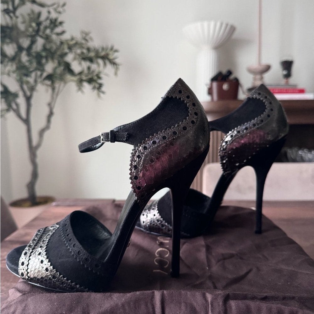 Gucci ‘Karen’ Python Ankle Strap Sandals - image 4